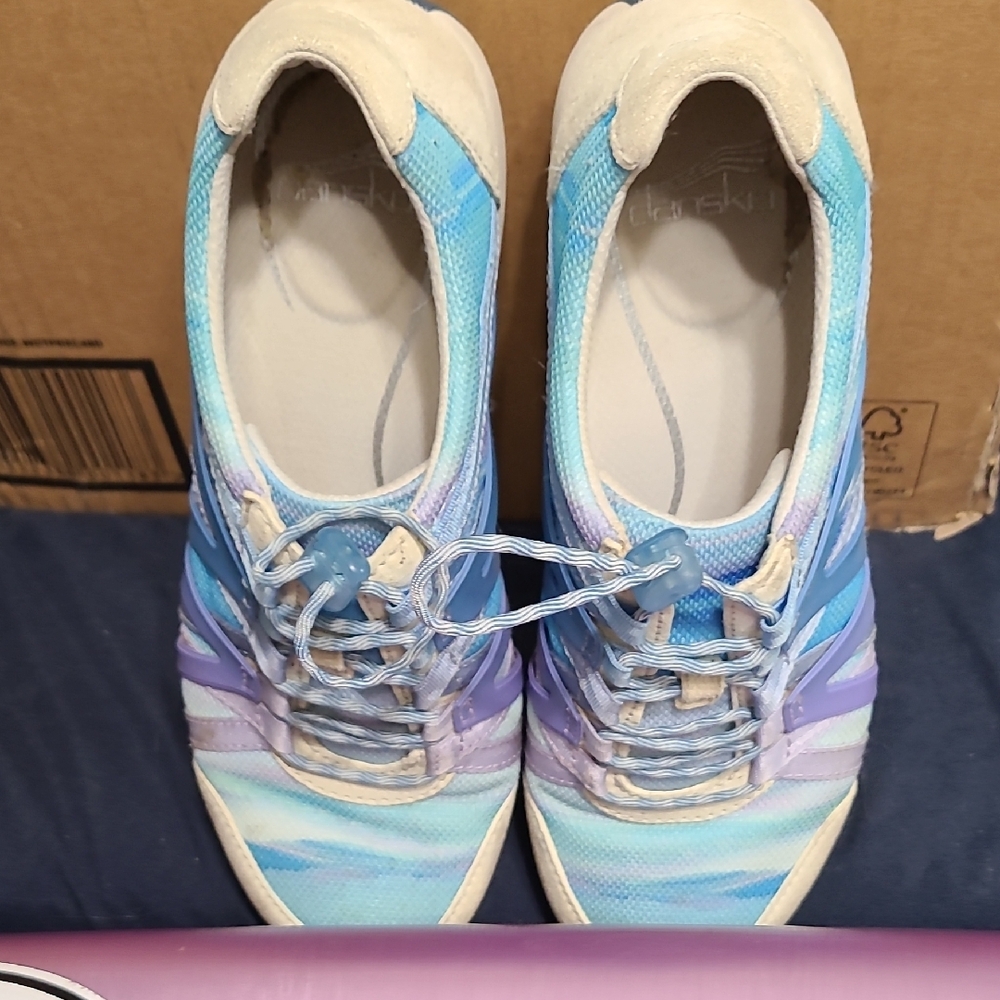 Vibrant Blue and Purple Athletic Sneakers